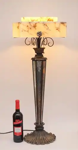 Art Déco Lampe de sol "MIRROR MARBLE" pièce unique 86cm haut Design Unicat