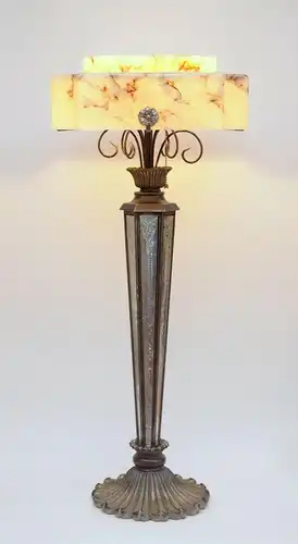 Art Déco Lampe de sol "MIRROR MARBLE" pièce unique 86cm haut Design Unicat