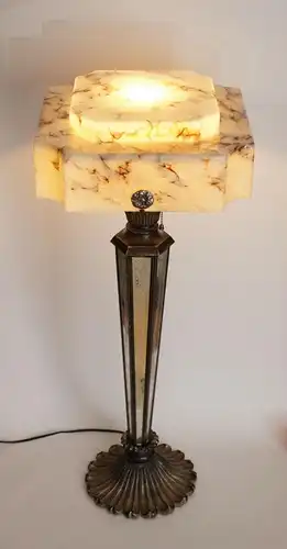 Art Déco Lampe de sol "MIRROR MARBLE" pièce unique 86cm haut Design Unicat