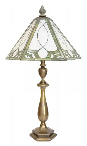 Art Déco Lampe Messinglampe Tiffany Schreibtischleuchte Tischlampe 80 cm