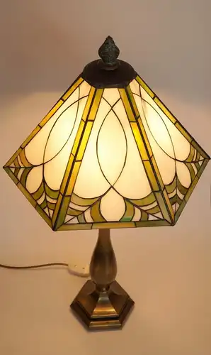 Art Déco Lampe Messinglampe Tiffany Schreibtischleuchte Tischlampe 80 cm