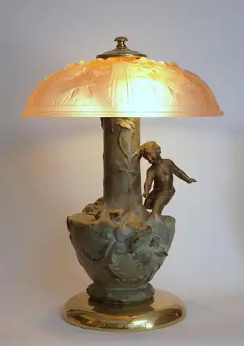 Jugendstil Lampe Leuchte "ANGEL BIRD" Sammlerstück Tischlampe
