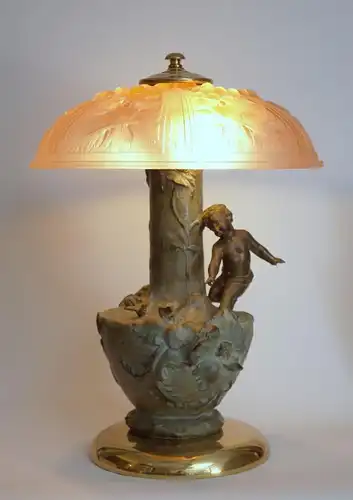 Lampe de table "ANGEL BIRD" avec un unique modèle Art Nouveau