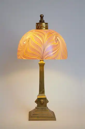Jugendstil Lampe Schreibtischleuchte "DAZZLING PEARL" Messinglampe
