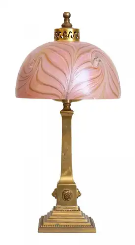 Jugendstil Lampe Schreibtischleuchte "DAZZLING PEARL" Messinglampe