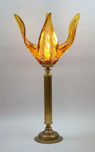 Design lampe en laiton unique lampe de table "GOLDEN FLAMES" lampe Murano