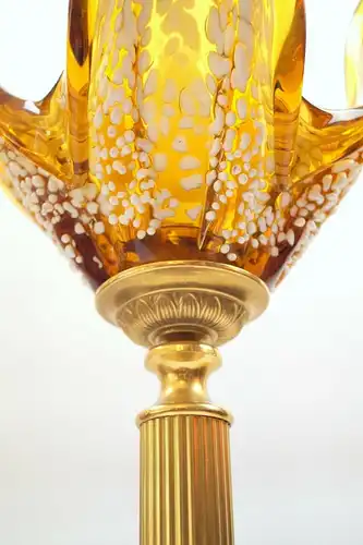 Design Lampe Messinglampe Tischleuchte "GOLDEN FLAMES" Murano Leuchte