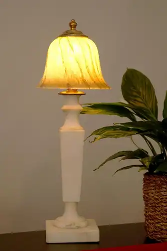 Klassische Jugendstil Art Deco Tischlampe Leuchte Marmor alt