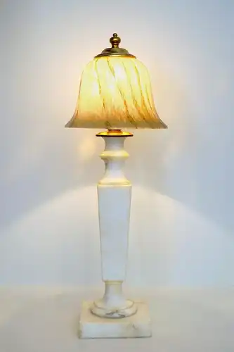 Klassische Jugendstil Art Deco Tischlampe Leuchte Marmor alt