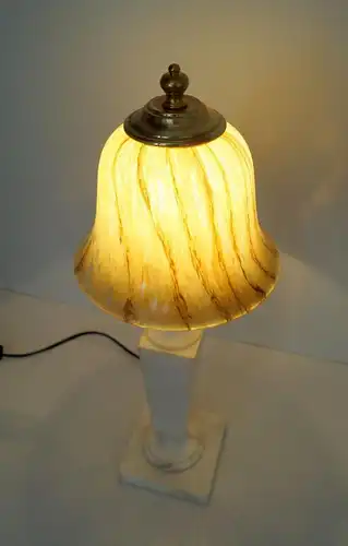 Klassische Jugendstil Art Deco Tischlampe Leuchte Marmor alt