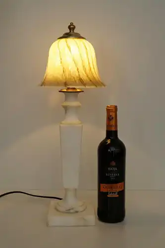 Klassische Jugendstil Art Deco Tischlampe Leuchte Marmor alt