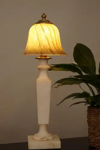 Klassische Jugendstil Art Deco Tischlampe Leuchte Marmor alt