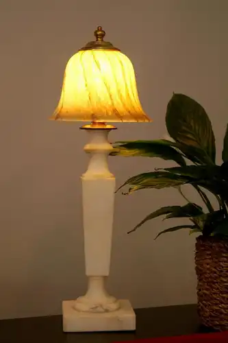 Klassische Jugendstil Art Deco Tischlampe Leuchte Marmor alt