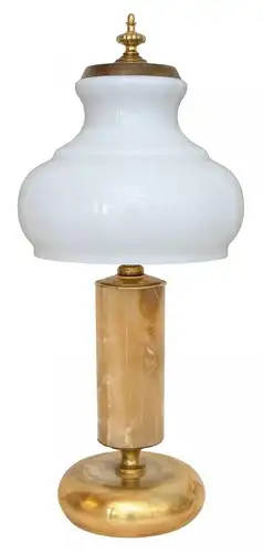 Große Jugendstil Tischlampe Onyx Marmor Schreibtischlampe