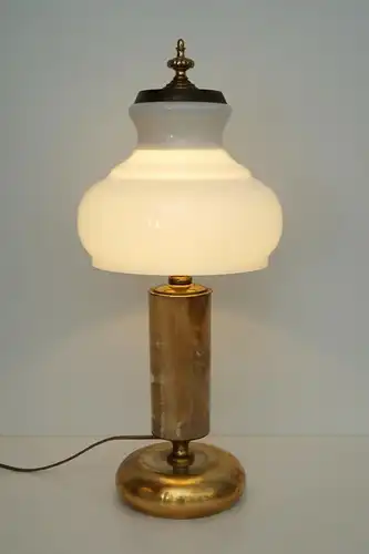 Große Jugendstil Tischlampe Onyx Marmor Schreibtischlampe