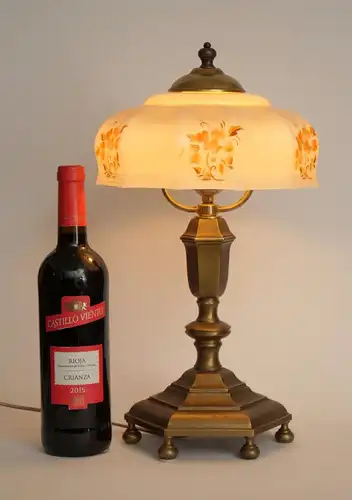 Wunderschöne Wiener Jugendstil Kaffeehausleuchte Messinglampe Tischlampe