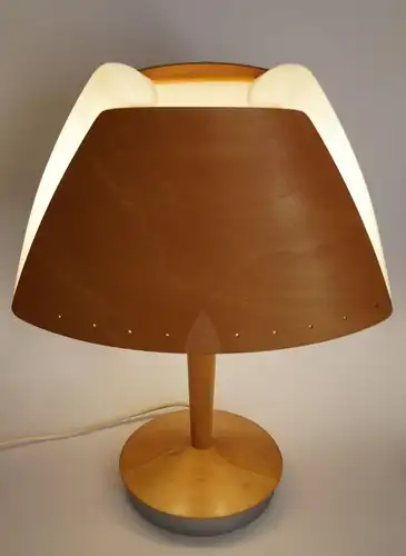 Dansk Design Lampe Holz Tischleuchte "CANTALOUPE" Buche Schreibtischleuchte