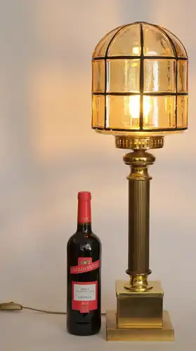 Art Deco Lampe Tischleuchte "GOLDEN INDU-TOWER" Einzelstück 64 cm