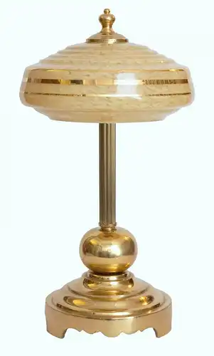 Art Deco Lampe Tischleuchte "SATURN RINGS" Messinglampe Berlin Leuchte