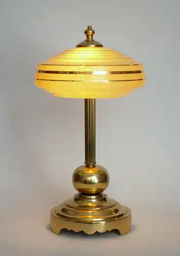 Art Deco Lampe Tischleuchte "SATURN RINGS" Messinglampe Berlin Leuchte