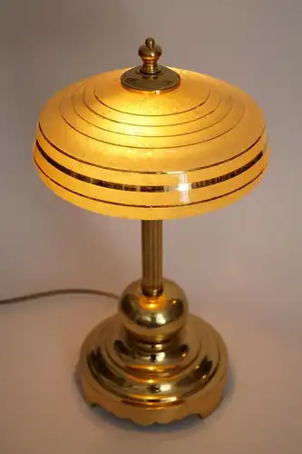 Design Unicat Art Déco Lampe de table "SATURN RINGS" Lumpe en laiton Berlin LED