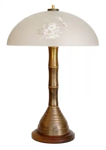 Grande lampe de table Art Nouveau "DIAMOND FLOWERS" lampe en laiton lampe Unikat