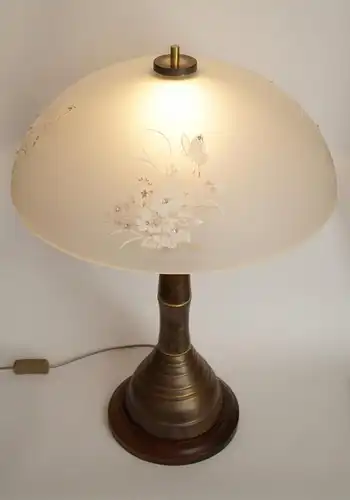 Grande lampe de table Art Nouveau "DIAMOND FLOWERS" lampe en laiton lampe Unikat