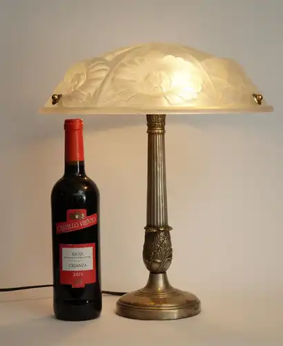 Magnifique lampe de bureau Art Déco originale "SILVER SUNFLOWER" lampe