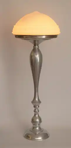 Retro Design Lampe große Tischlampe "SILVER FOUNDER" Bodenleuchte Silber Leuchte