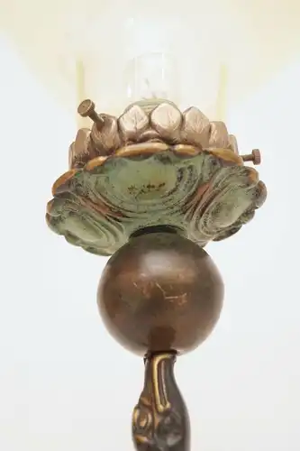 Jugendstil Leuchte Messing Bronze "KORMORAN" Einzelstück Lampe