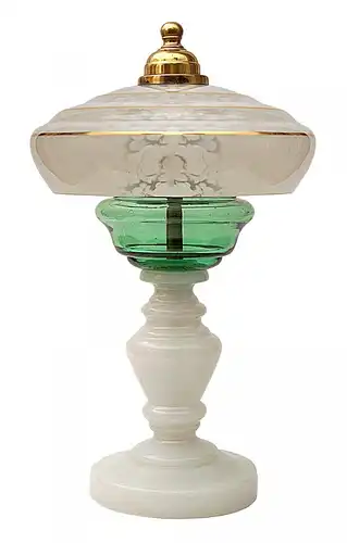 Unikate Jugendstil Tischleuchte "BOWLING GREEN" Glaslampe Einzelstück