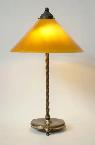 Lampe de bureau originale Art Déco Lumières de poche Lustre en laiton 1930 Cognac