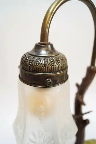 Art Déco Lampe Art Nouveau Tischlampe Figur Adler Baum 1930er Leuchte