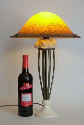 Lampe de table unique "ORANGE COUNTY" Landhaus Pate de Verré Lumpe