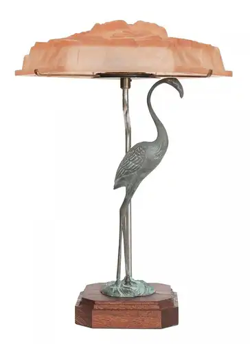 Art Déco Design Unicat Lampe de table "FLAMINGO" pièce unique Dégué Lumières de bureau