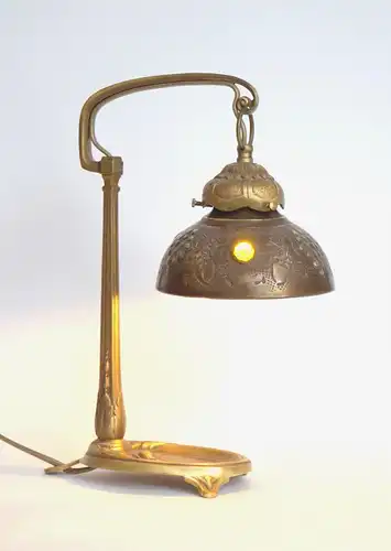 Art Deco Lampe Schreibtischleuchte "PETITE FLEUR" 1920 Messinglampe Leuchte