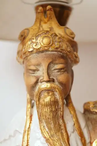 Große klassische Landhaus Leuchte "SHOGUN" China Figur Keramik