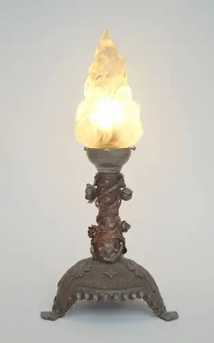 Unikate Jugendstil Tischlämpchen "FLAMING ROSE" Einzelstück Lampe Tischleuchte