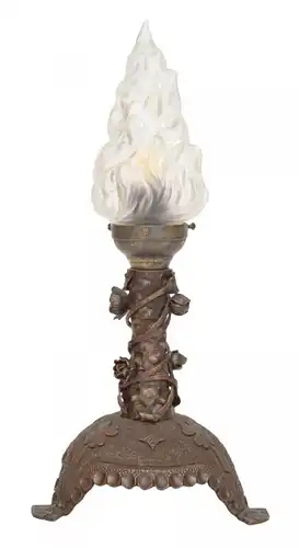 Unikate Jugendstil Tischlämpchen "FLAMING ROSE" Einzelstück Lampe Tischleuchte