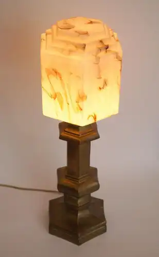 Art Déco Messinglampe Tischleuchte "VANDERBILT TOWER" Leuchte