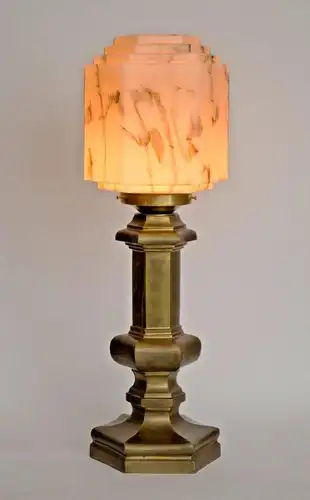 Art Déco Messinglampe Tischleuchte "VANDERBILT TOWER" Leuchte