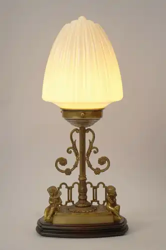 Unikate Jugendstil Stilleuchte Messinglampe Putto Puttis Lampe