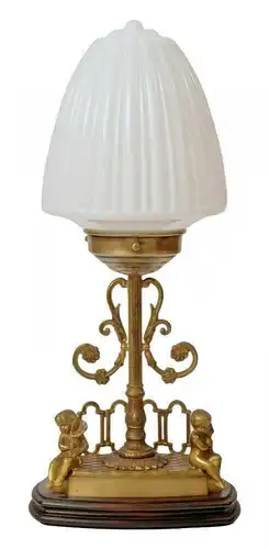 Unikate Jugendstil Stilleuchte Messinglampe Putto Puttis Lampe