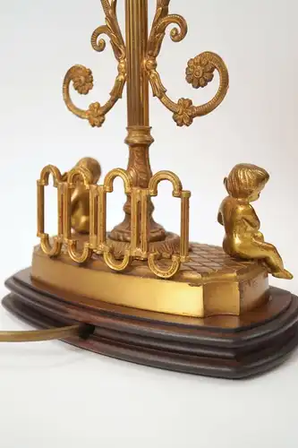 Unikate Jugendstil Stilleuchte Messinglampe Putto Puttis Lampe