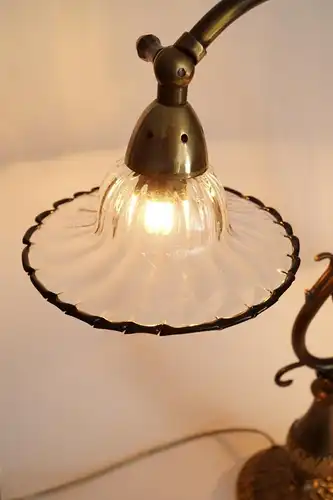 Jugendstil Lampe Tischleuchte "SAVANNAH GARDENS" Sammlerstück Messinglampe