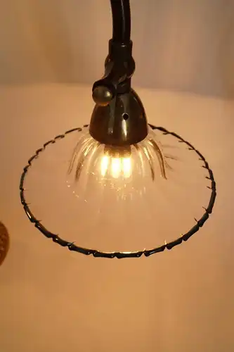 Jugendstil Lampe Tischleuchte "SAVANNAH GARDENS" Sammlerstück Messinglampe