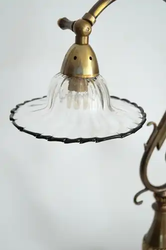 Jugendstil Lampe Tischleuchte "SAVANNAH GARDENS" Sammlerstück Messinglampe