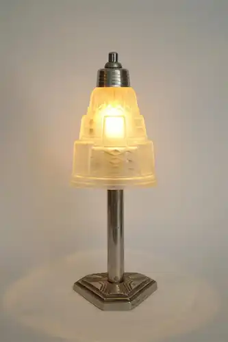 Art Deco Lampe Tischlämpchen "CRYSTAL TOWER" Tischlampe 1930 Leuchte