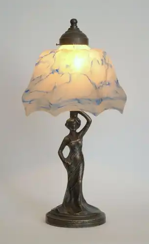 Jugendstil Messinglampe "LITTLE GARDEN BEAUTY" Tischleuchte Einzelstück