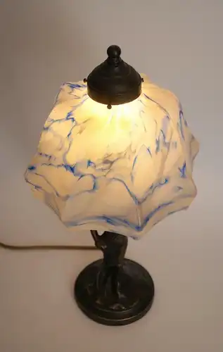 Jugendstil Messinglampe "LITTLE GARDEN BEAUTY" Tischleuchte Einzelstück